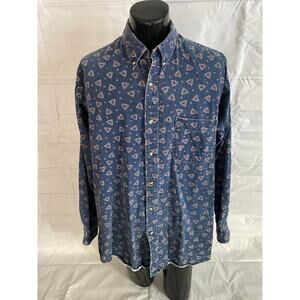 MEMBERS ONLY Men’s X-LARGE TALL Button Up Long Sleeve Shirt VINTAGE 90’s #